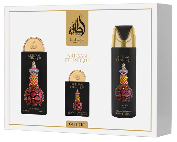 Ethnic Artisan Gift Set – Eau de Parfum 3 Pièces | Lattafa Pride